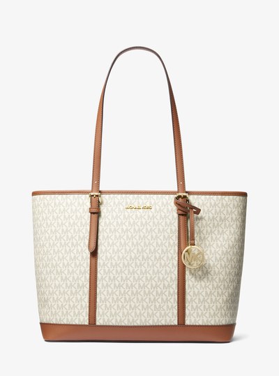 Bolso tote Jet Set Travel grande con logotipo in VAINILLA | Michael Kors