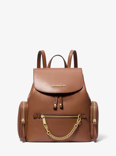 Sac &agrave; dos Jet Set de taille moyenne en cuir grain&eacute; in LUGGAGE | Michael Kors