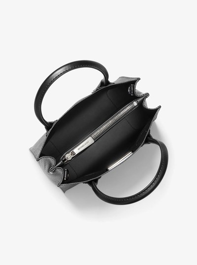 Mercer Medium Logo and Leather Accordion Crossbody Bag in BLACK | Michael Kors