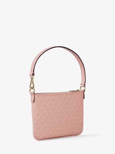 Petite pochette-bracelet convertible Jet Set &agrave; logo Signature in ROSE POUDR&Eacute; | Michael Kors