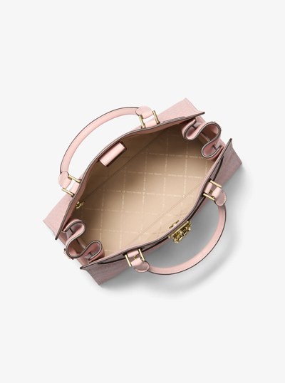 Sacoche Hamilton de taille moyenne &agrave; logo Signature in ROSE POUDR&Eacute; | Michael Kors