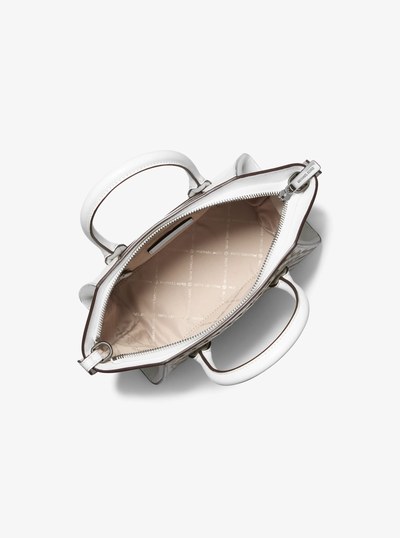 Avril Small Woven Satchel in OPTIC WHITE | Michael Kors