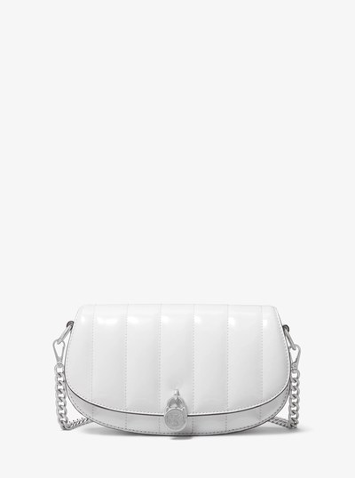 Mila Small Patent Convertible Crossbody Bag in OPTIC WHITE | Michael Kors