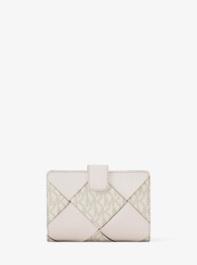 Jet Set Travel Medium Woven Signature Logo Wallet in LT CRM MULTI | Michael Kors