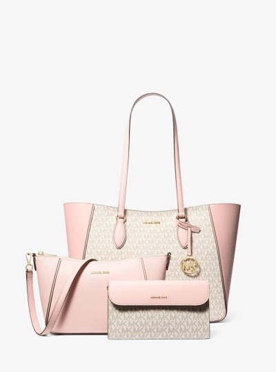 Jet Set Travel Large Signature Logo 3-in-1 Tote Bag in PWD BLSH