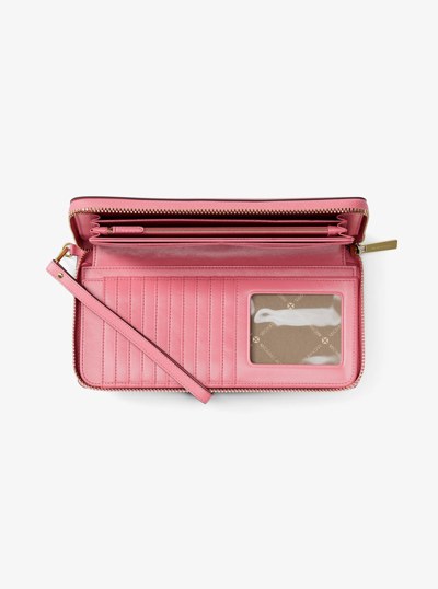 Grande pochette-bracelet Jet Set Travel en cuir grain&eacute; in &OElig;ILLET | Michael Kors