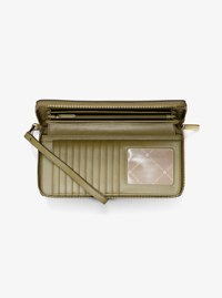 Jet Set Travel Large Pebbled Leather Wristlet
