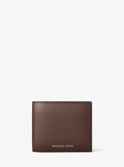 Cooper Pebbled Leather Billfold Wallet With Passcase in NUEZ MOSCADA | Michael Kors