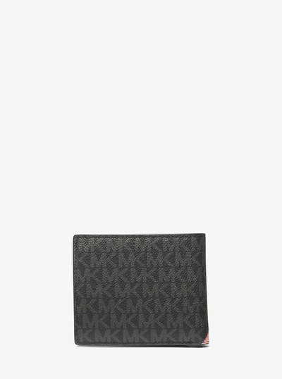 Porte-billets ray&eacute; Cooper &agrave; logo in ROSE | Michael Kors