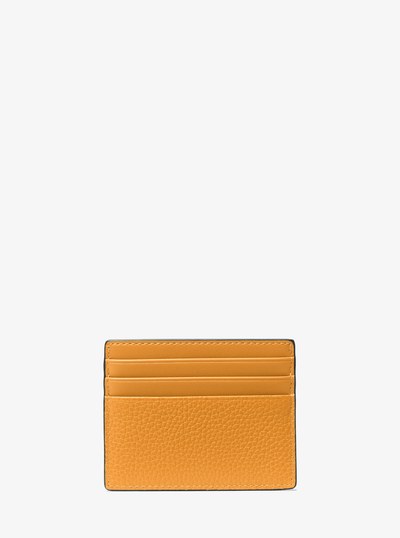 Cooper Pebbled Leather Tall Card Case in POP ORANGE | Michael Kors