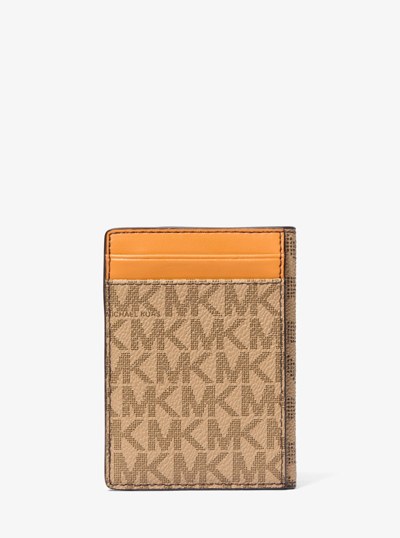 Cooper Large Signature Logo Folio Bi-Fold Wallet in CML/RORG MUL | Michael Kors