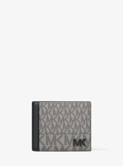 Porte-billets Cooper &agrave; logo Signature in GRIS P&Acirc;LE/NOIR MULTI | Michael Kors