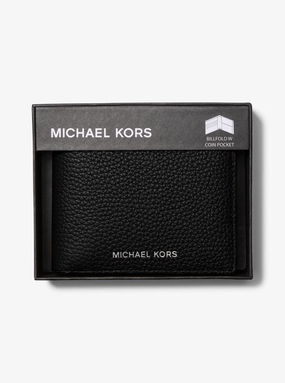 Billetera Cooper de cuero granulado con monedero in NEGRO | Michael Kors