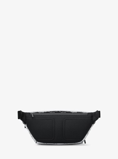 Cooper Medium Metallic Logo Debossed Utility Sling Pack in SILVER | Michael Kors