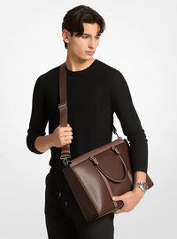 Cooper Pebbled Leather and Signature Logo Briefcase