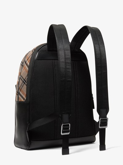 Pacey Plaid Print Wool Blend Backpack  in MUSHROOM | Michael Kors