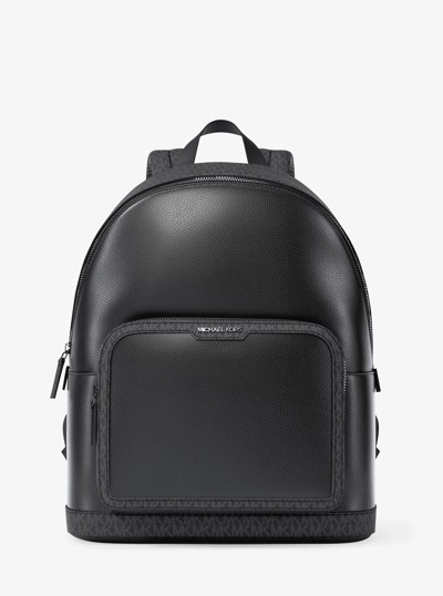 Sac &agrave; dos de transport Cooper de taille moyenne en cuir grain&eacute; &agrave; logo Signature in NOIR | Michael Kors