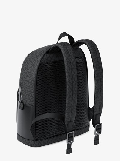 Sac &agrave; dos de transport Cooper de taille moyenne en cuir grain&eacute; &agrave; logo Signature in NOIR | Michael Kors