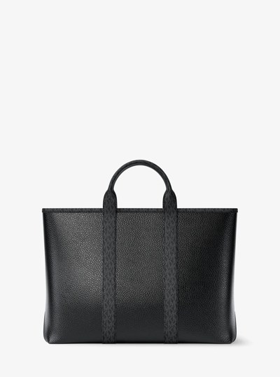 Sac fourre-tout Cooper de taille moyenne en cuir grain&eacute; &agrave; logo Signature in NOIR | Michael Kors