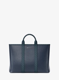 Bolso tote Cooper mediano de piel granulada con logotipo exclusivo