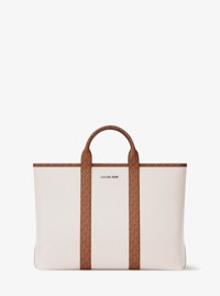 Bolso tote Cooper mediano de piel granulada con logotipo exclusivo