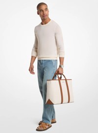 Sac fourre-tout Cooper de taille moyenne en cuir grain&eacute; &agrave; logo Signature