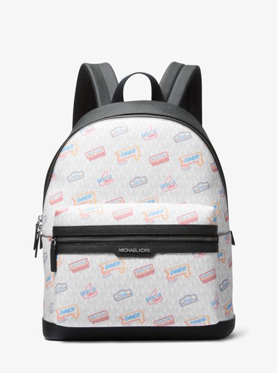 Cooper Embellished Signature Logo Dome Backpack in OPTIC WHITE | Michael Kors