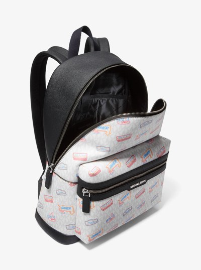 Cooper Embellished Signature Logo Dome Backpack in OPTIC WHITE | Michael Kors
