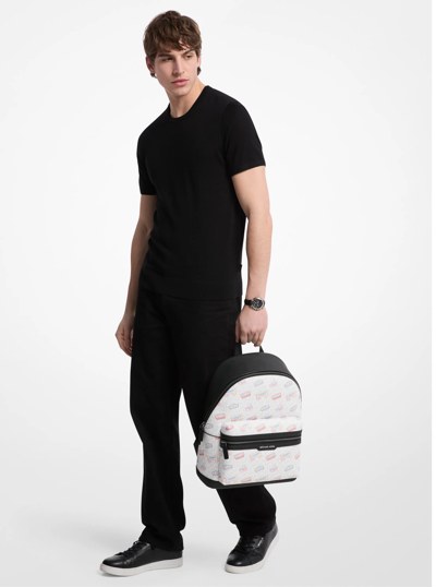 Cooper Embellished Signature Logo Dome Backpack in OPTIC WHITE | Michael Kors