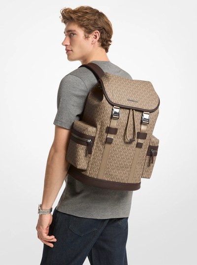 Cooper Signature Logo Backpack in CAMEL | Michael Kors