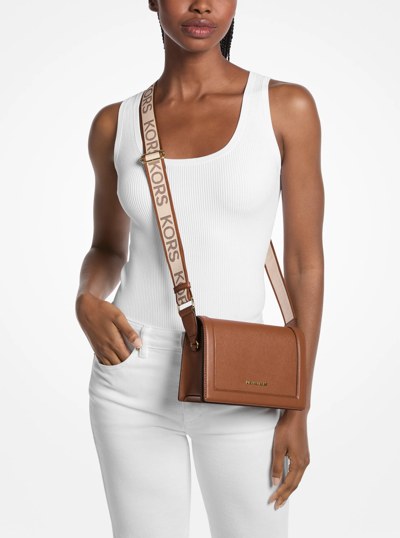 Jet Set Large Saffiano Leather Crossbody Bag in LUGGAGE | Michael Kors