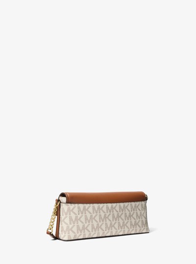 Ida Medium Signature Logo Pochette in VANILLA/LUGGAGE | Michael Kors