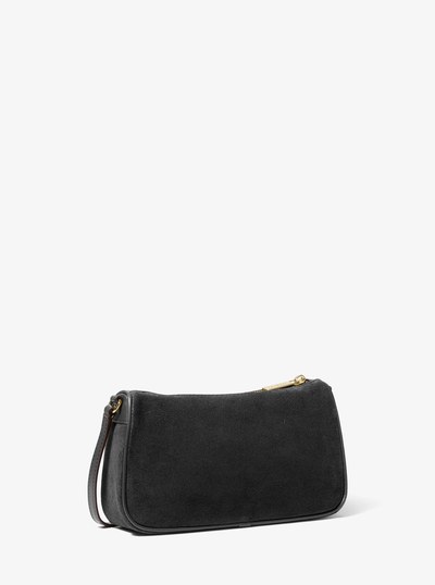 Jet Set Medium Suede Pochette in BLACK | Michael Kors