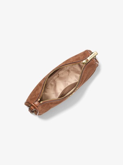 Jet Set Medium Suede Pochette in LUGGAGE | Michael Kors