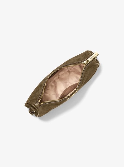 Jet Set Medium Suede Pochette in LODEN | Michael Kors