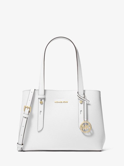Mel Small Saffiano Leather Tote Bag in OPTIC WHITE | Michael Kors