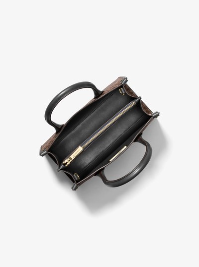 Maple Small Signature Logo Satchel in BROWN/BLK | Michael Kors
