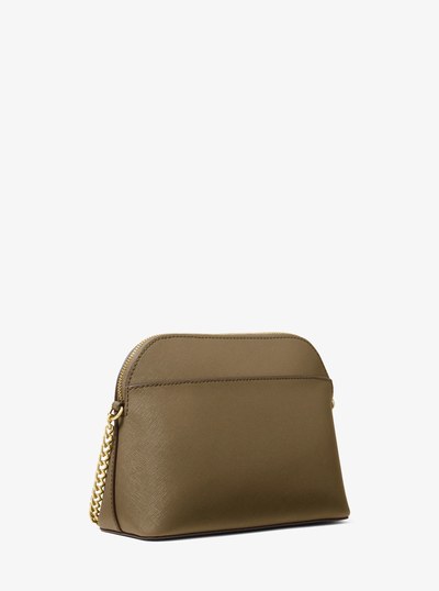 Cindy Large Leather Dome Crossbody Bag in LODEN | Michael Kors
