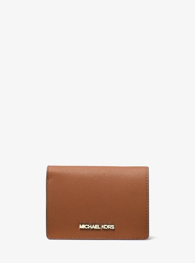 Jet Set Medium Saffiano Leather Wallet in LUGGAGE | Michael Kors