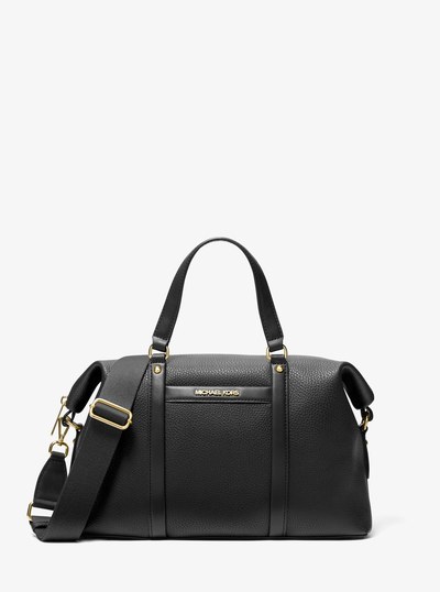 Beck Medium Leather Satchel in BLACK | Michael Kors