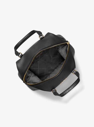 Beck Medium Leather Satchel in BLACK | Michael Kors