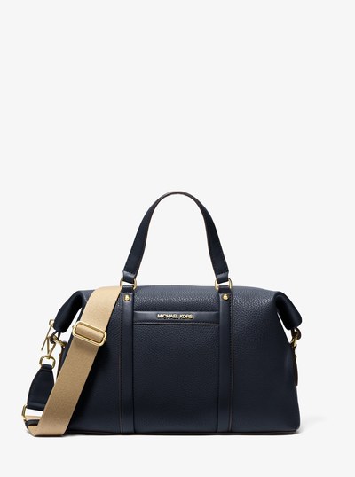 Beck Medium Leather Satchel in NAVY | Michael Kors