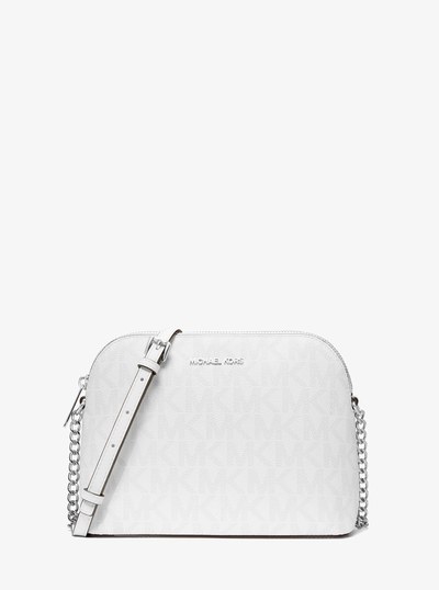 Cindy Signature Logo Dome Crossbody Bag in OPT/ALLUM | Michael Kors