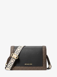 Jet Set Large Pebbled Leather and Signature Logo Crossbody Bag
