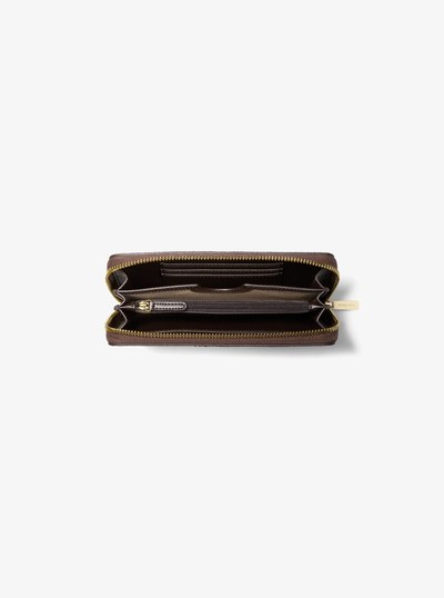 Jet Set Medium Two-Tone Signature Logo Wallet in LUGGAGE MULTI | Michael Kors