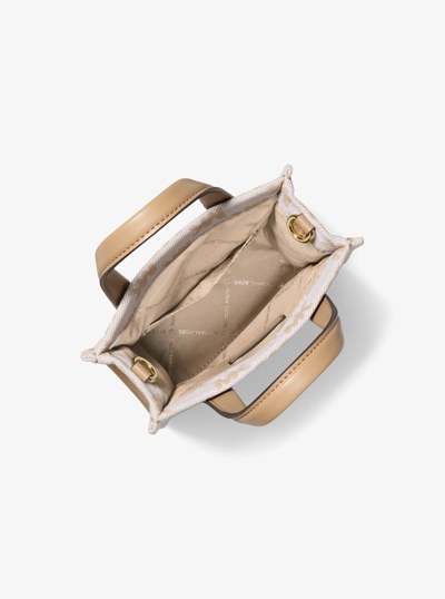 Gigi Extra-Small Logo Jacquard Crossbody Bag in KHAKI | Michael Kors