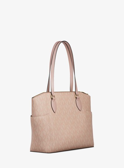 Sienna Medium Signature Logo Tote Bag in BALLET | Michael Kors