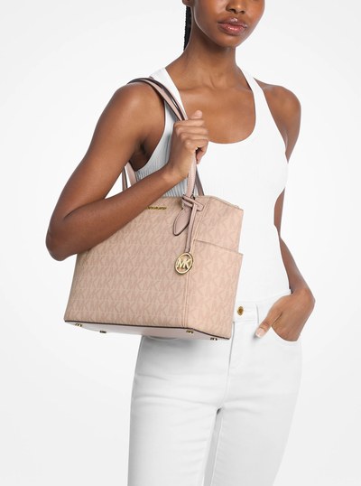 Sienna Medium Signature Logo Tote Bag in BALLET | Michael Kors