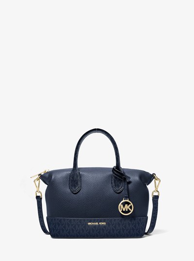 Hyde Small Pebbled and Signature Logo Satchel