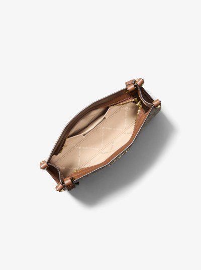 Maple Small Signature Logo Crossbody Bag in VANILLA/LUGGAGE | Michael Kors